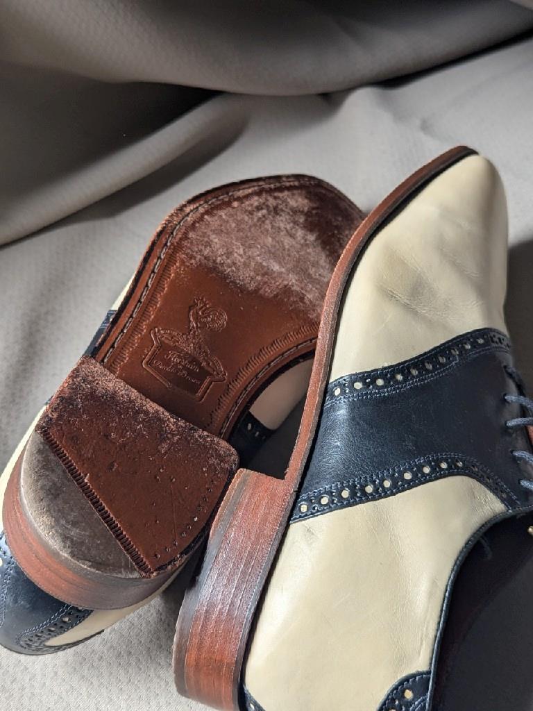 FLORSHEIM x DUCKIE BROWN dress shoes 10 D black tan  display picture 1