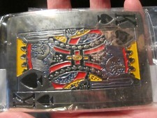 KING OF SPADES PLAYING CARD DESIGN BELT BUCKLE HEAVY METAL NEW - BBA-9A