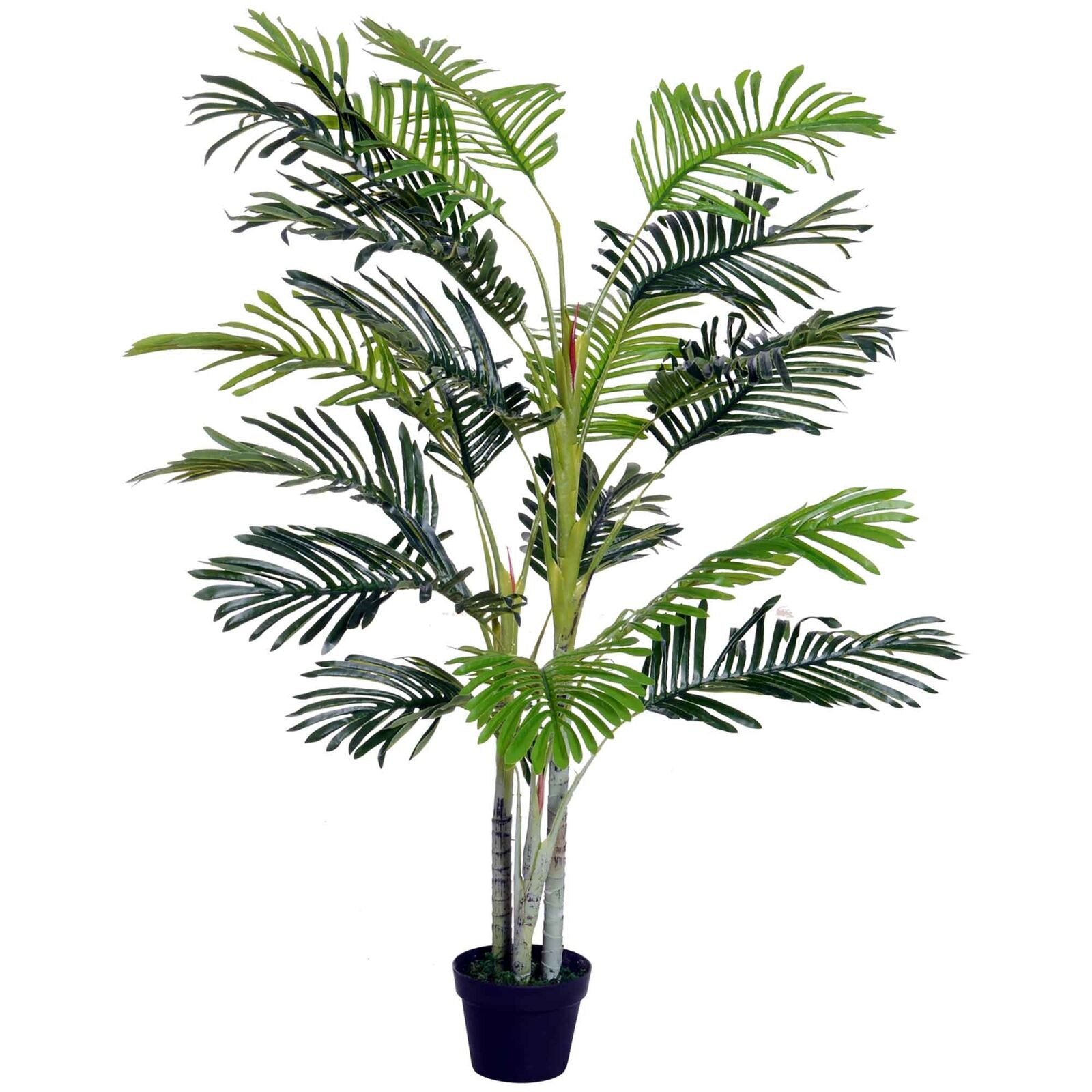Outsunny Künstliche Palme Groß 150cm Kunstbaum Kunstpflanze 19 Palmenwedel Deko