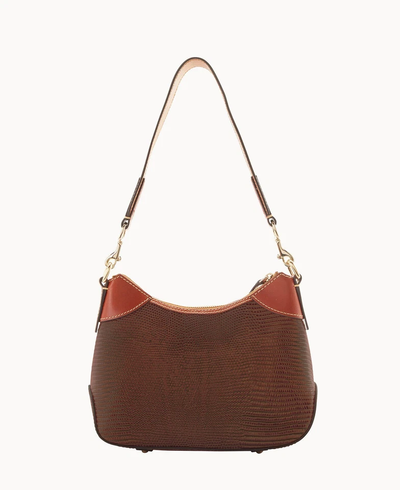 Bolso de Hombro Hobo Pequeño Lagarto Repujado Dooney & Bourke Castaño Foto 3 de 4