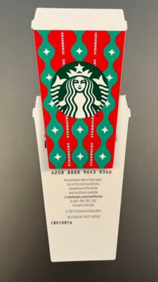 2022 STARBUCKS CHRISTMAS  DIE CUT CUP GIFT CARD #6208 NO VALUE