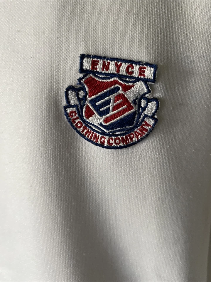 Abrigo CHAQUETA VINTAGE ENYCE Y2K Retro Hip-Hop Blanco Cremallera Completa Logo Pista, Para Hombre L Foto 3 de 4