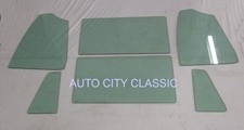 Glass 1959 Ford Custom 300 2dr Business Coupe Vent Door Quarter Set Green Tint