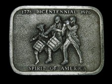 TI15128 VINTAGE 1976  BICENTENNIAL SPIRIT OF AMERICA  PATRIOTIC BELT BUCKLE