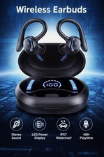 Excellent IPX7 Waterproof Sports Earphones 50Hrs Playback wireless bluetooth Led