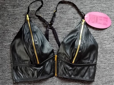 Hunkemöller Private Collection Bh Bralette Bustier Größe S Leder Optik Schwarz 