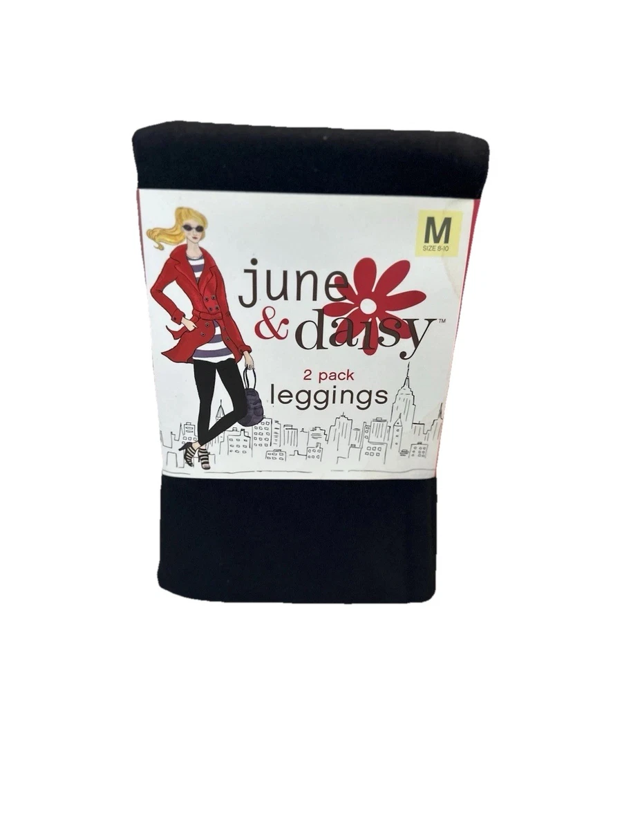 June & Daisy Women's Cotton Leggings - Size Medium In Black/Espresso (New With Tags)