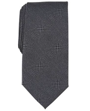 Perry Ellis Mens Regular fit Tie Necktie One Size Black Geometric