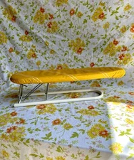 Vintage West Germany Tabletop Sleeve Seamstress Mini Ironing Board Yellow