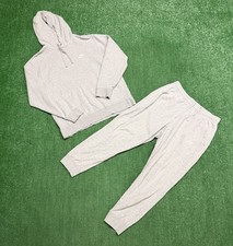 Nike Sportswear Club Fleece Gray Hoodie  Sweat Pants Set Size Large Sweatsuit
