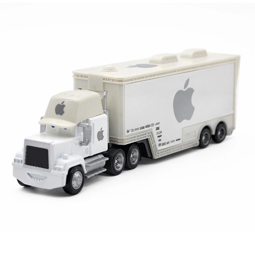 Paquete de 1-3 Coches Disney Pixar McQueen Nº84 Blanco Apple Camión y Recogida y Coche Modelo Coche Foto 3 de 4