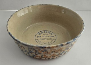 Antica ciotola pubblicitaria RED WING ceramica gres spugna Hahns 8 25"