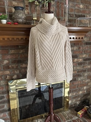 New Hem & Thread Tan Bulky Knit Sweater Size Small 
