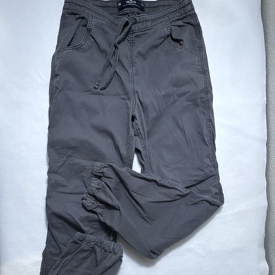 Hollister Adjustable Waist Parachute Baggy Pants Gray XS Men's Elastic Cuffs