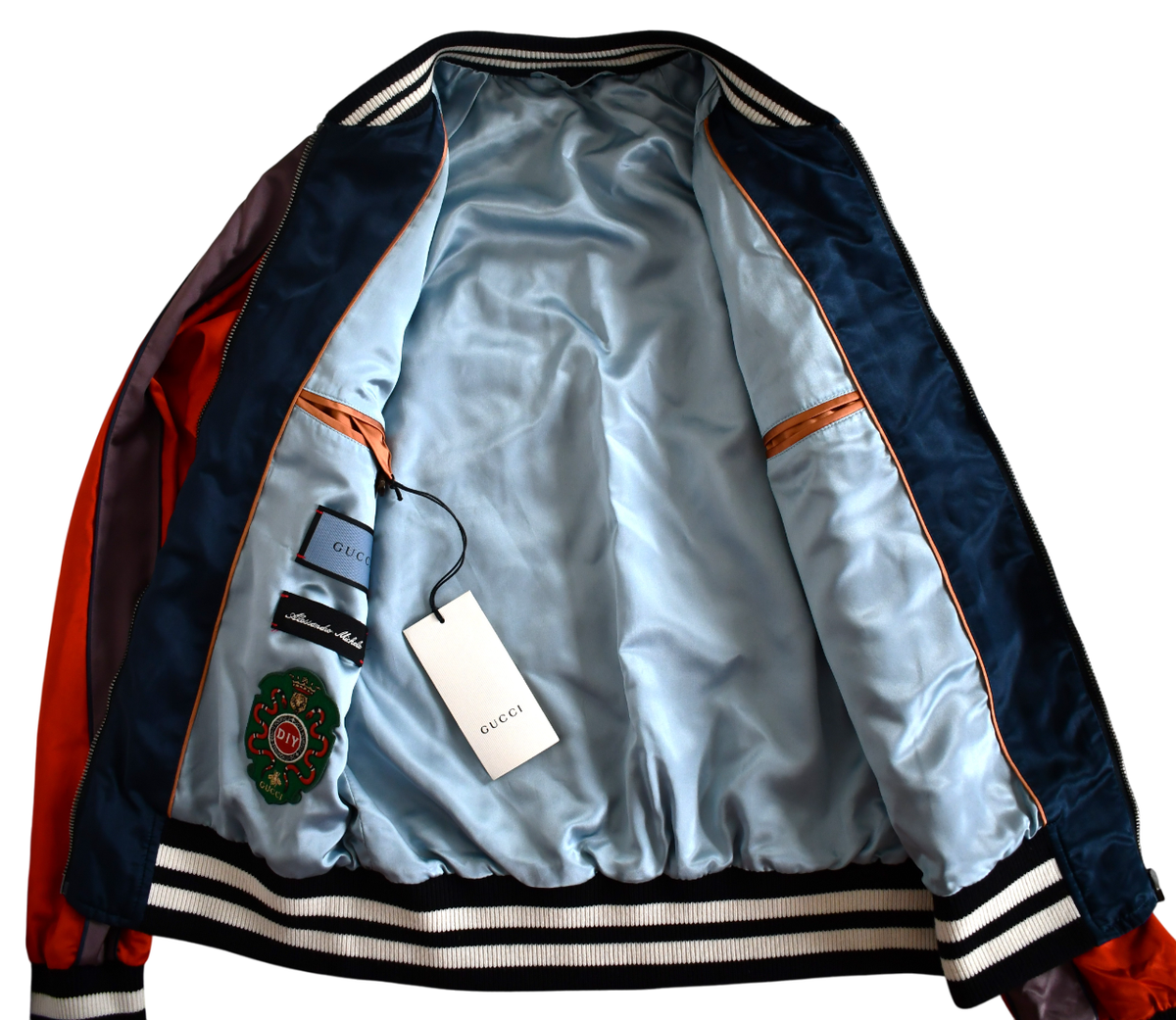 New GUCCI DIY TIGER/LOGO/FLORAL-Embroidered Men's VARSITY BOMBER