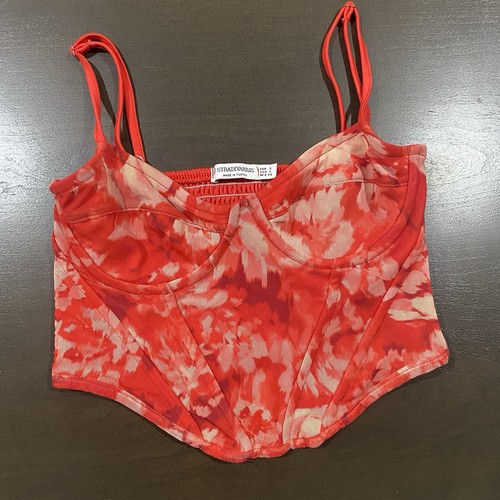 Corset Top Stradivarius Red Sz Small 