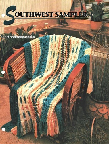 Southwest Sampler   Annie's Attic Crochet Afghan Pattern Leaflet