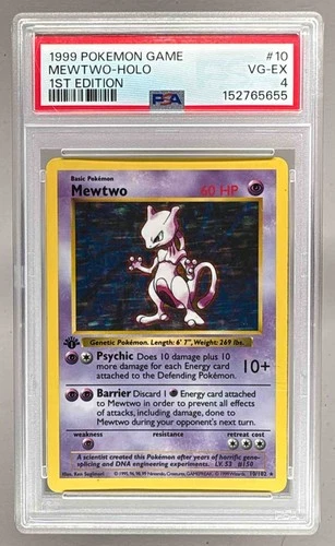 1999 Pokemon 1st Edition 10 Mewtwo Holo PSA 4 152765655