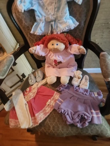 VINTAGE 1982 Cabbage Patch Kid Girl Doll Red Hair Blue Eyes multiple outfits