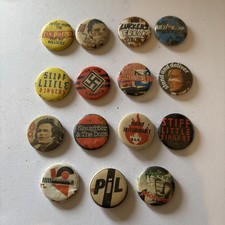 Vintage Punk Pin Badge Collection - 15 Badges 