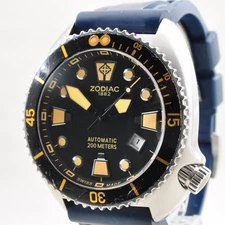 Zodiac OCEANAIRE ZO8007 Automatic 200M Diver Men's Watch Black Dial 45mm SS Case