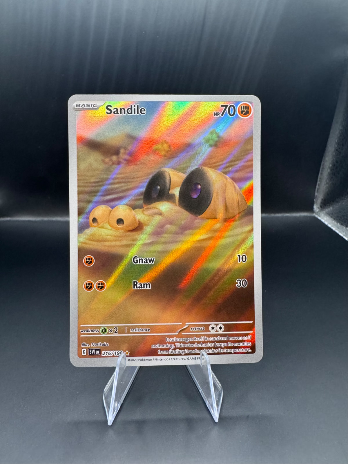 Sandile - 216/198 Scarlet & Violet ART RARE Pokemon - NM/MINT
