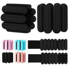 Adjustable Wrist Ankle Weights Set of 2 1Lbs Each , Extra large, Black