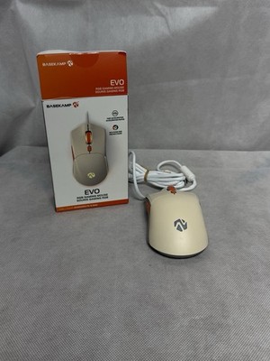 Basekamp Evo RGB gaming Mouse Corded OPI Button Cream & Red NIB