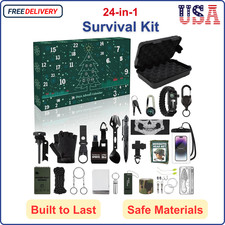 24-in-1 Professional Survival Kit, Emergency Multi-Tool Set For Hiking, Camping