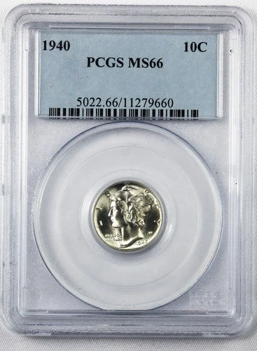 1940-P MS66 Mercury Silver Dime 10c PCGS Brilliant Uncirculated