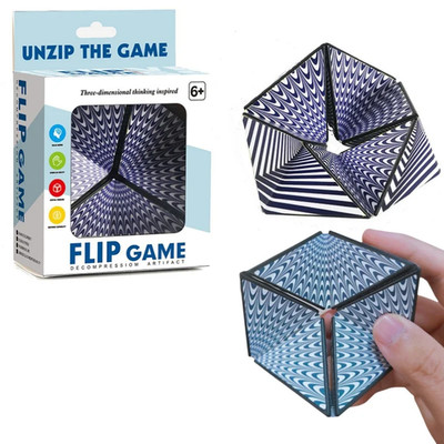 Cubo Magico 3D Unendliches Anti-Stress Geometrie Puzzle Fidget Toy 3D Flip