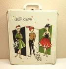 VTG 1960s BARBIE CLONE Doll Trunk * Teen Girls & Poodle White Vinyl Single Case