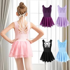 Girls Tank Ballet Leotards with Skirt Toddler Dance Dress,Butterfly Hollow Back