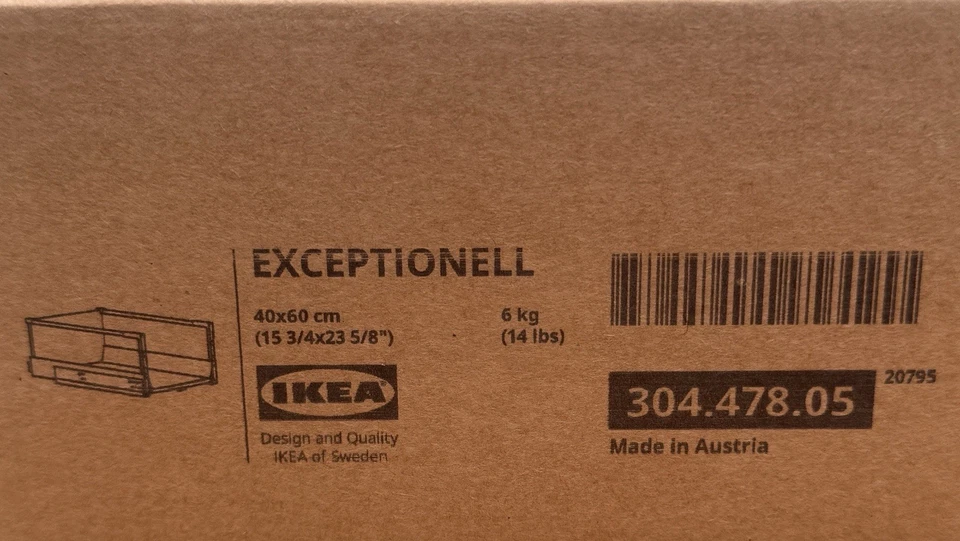 IKEA Exceptionell Metod 40 x 60 hoch vollauszug Schublade weiß 304.478.05 - Bild 2 von 3