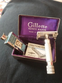 Gillette Aristocrat Open Comb Razor Vintage Pat. 430030 Rhodium Plated Boxed