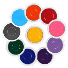 CIOUYAOS 10 PCS 7" Large Round Ink Pads, 10 Colors DIY Partner Fingerprint...