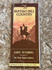 Vintage Dude Ranch Brochure BUFFALO BILL Country Cody WYOMING 1930s MAP