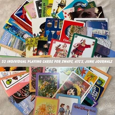 Single Swap Playing Card Lot Vtg to Modern, Junk Journaling, ATC’s, Altered Art