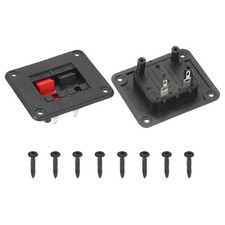 WP2-1 2 Way Black Red Square Speaker Box Terminal Clip, Pack of 2