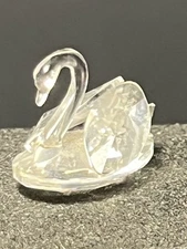 Swarovski 1980s Mini Swan Clear Crystal Figurine, 7658 027 000, 1”