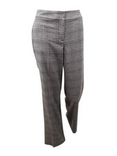 Nine West Women's Plaid Wide-Leg Trousers (2, Black/Porto Multi)