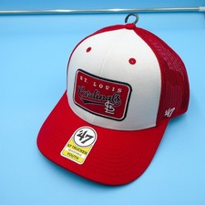 '47 Brand St Louis Cardinals Youth Hat Boys White Red Snapback Trucker Mesh New