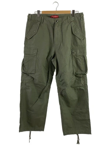 Pantalon Supreme Cargo Olive 34 coton vert uni occasion