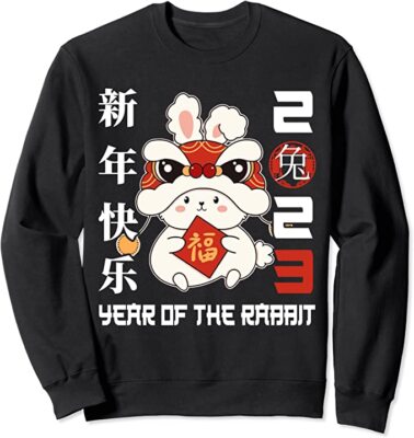 Chinese New Year 2023 Chinese Rabbit Year Design 2023 Unisex Crewneck Sweatshirt