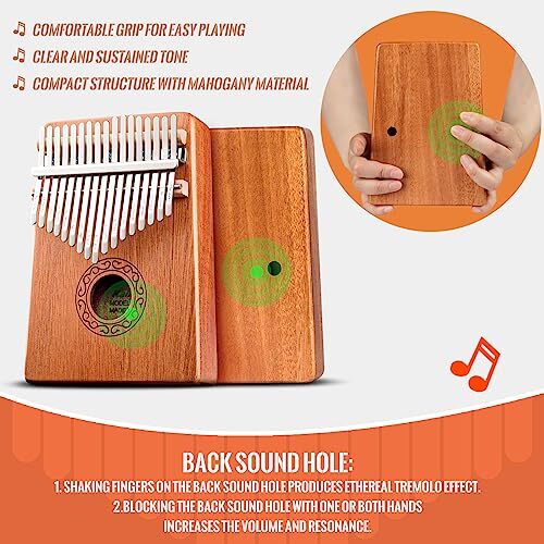 17 Tasten Kalimba Daumen Klavier Finger Musikinstrumente für Erwachsene Jugendliche - Bild 6 von 9