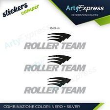 Kit completo 3 adesivi camper ROLLER TEAM, loghi stickers carvan