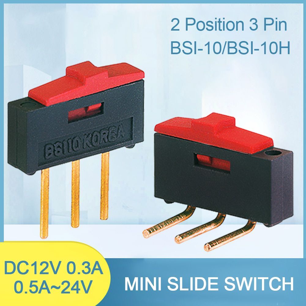5PCS Mini Red DC12V 0.3A Toggle Switch Slide Switch 1P2T BSI-10/BSI-10H - Picture 5 of 9