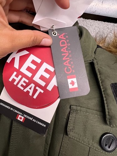 Canada Weather Gear Parka Jacket Unisex -Olive Green Size Medium Kids 10-12 - Picture 5 of 8