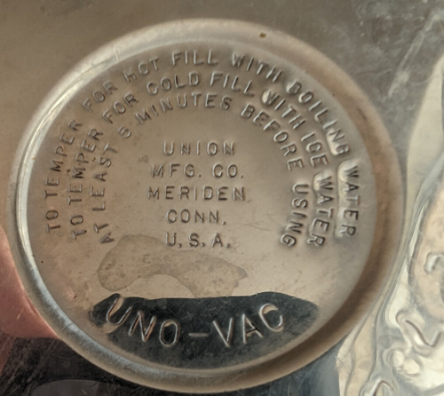 UNO-VAC Thermos Stainless Steel Unbreakable 1 QT 32 oz Very rugged, Durable. - Picture 6 of 6