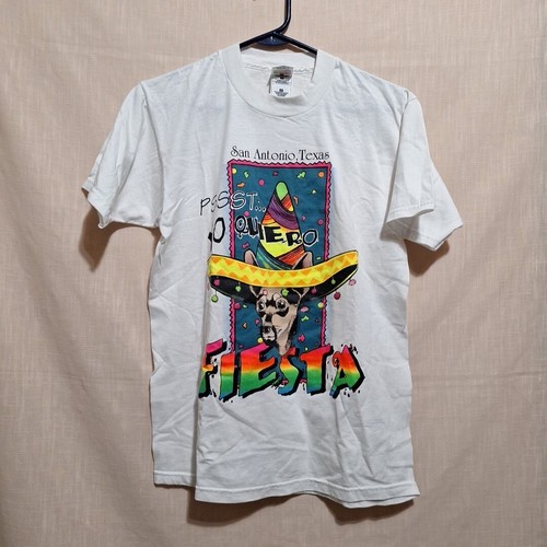 Vintage San-Antonio Texas Yo Quiero Fiesta Fruit of the Loom White T-Shirt M
